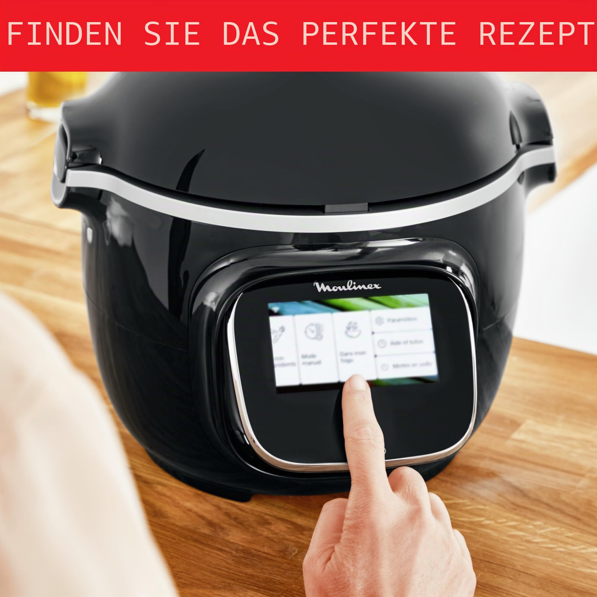 Moulinex Cookeo Touch Wifi Intelligenter Multikocher Hochdruck + Kuchenform 18 cm, 6 l, Touchscreen, 250 integrierte Rezepte, Moulinex YY5297FB App