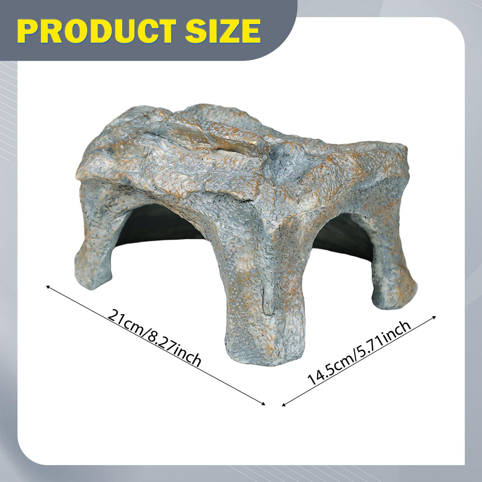 perfk Cachette pour Reptiles, Aquarium, Fausse Grotte rocheuse, abri, aménagement paysager, décoration d'aquarium, résine pour lézards, Amphibiens