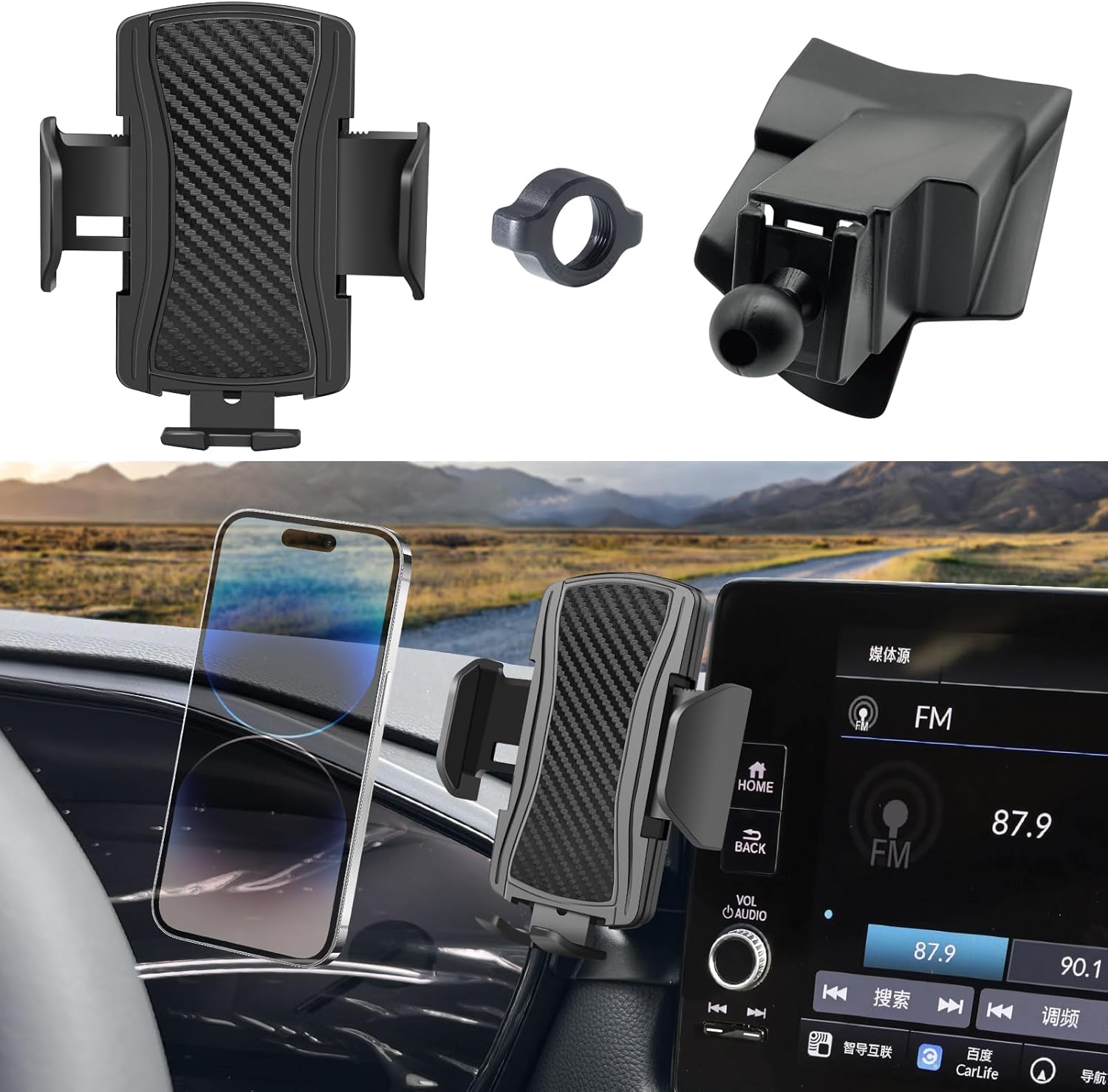 Car Phone Mount Fit for Honda CR-V 2023-2025 Phone Holder Navigation,for CRV Cellphone Mobile Cradle Auto Accessories Bracket Anti-Shake,360 Degree Rotation,Compatible for All Cell Phones