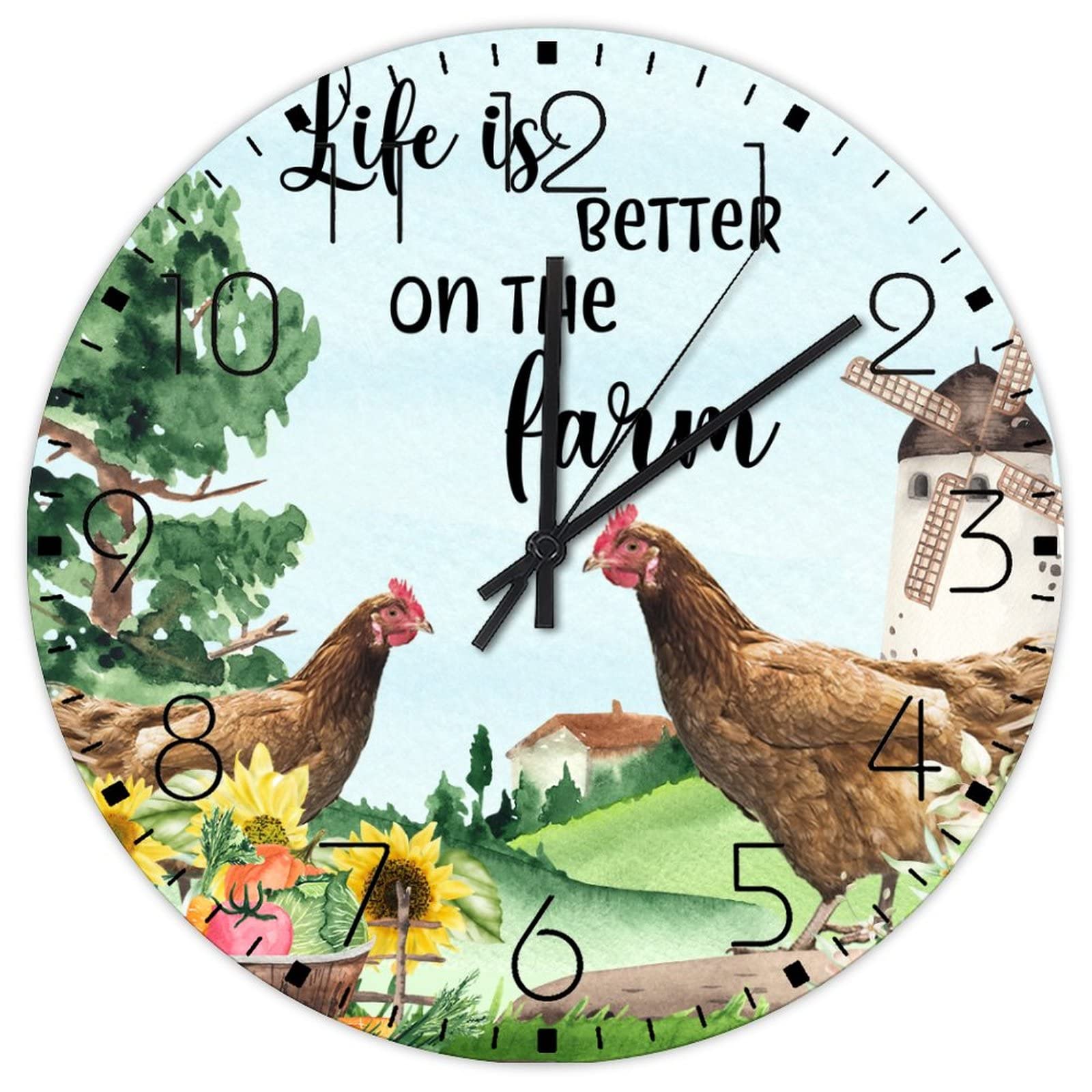Horloge murale en bois 30,5 cm pour habiller un mur vide avec style rétro