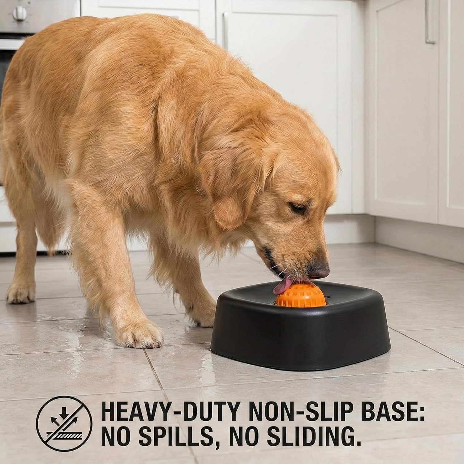 Dog Lick Dowl Roller Ball, Lick Ball for Dogs, Enrichment Lick Bowl with Anti-Slip Base for Yogurt, Bone Broth & Puree, Mental Stimulation Hydration Dish for Puppies & Senior Dogs (Blue) - 4