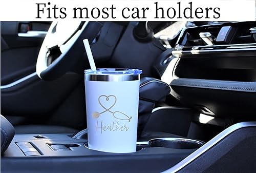 Miniatura 6 de Vaso personalizado grabado con láser de 22 onzas – Vaso grabado con láser con pajilla, estetoscopio, RN, regalo de enfermera, regalo de médico,