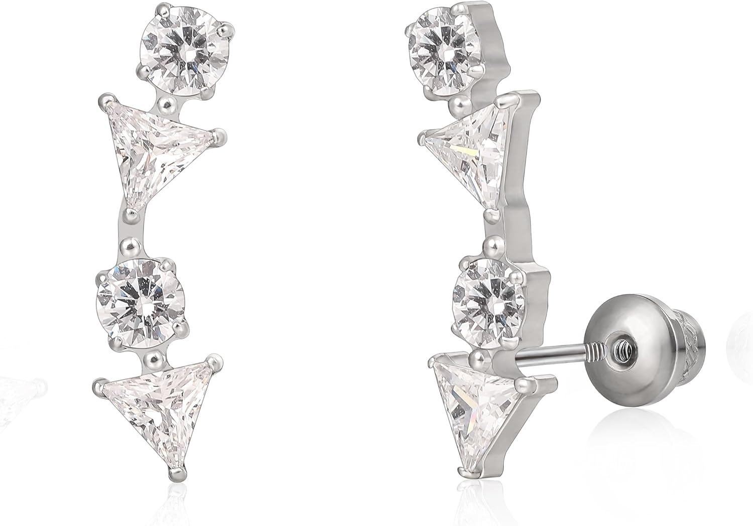 Limerencia Titanium Hypoallergenic G23 Implant Grade Screw Back Earrings Tragus 20G Helix F136 Piercing Post for Sensitive Ears Cartilage