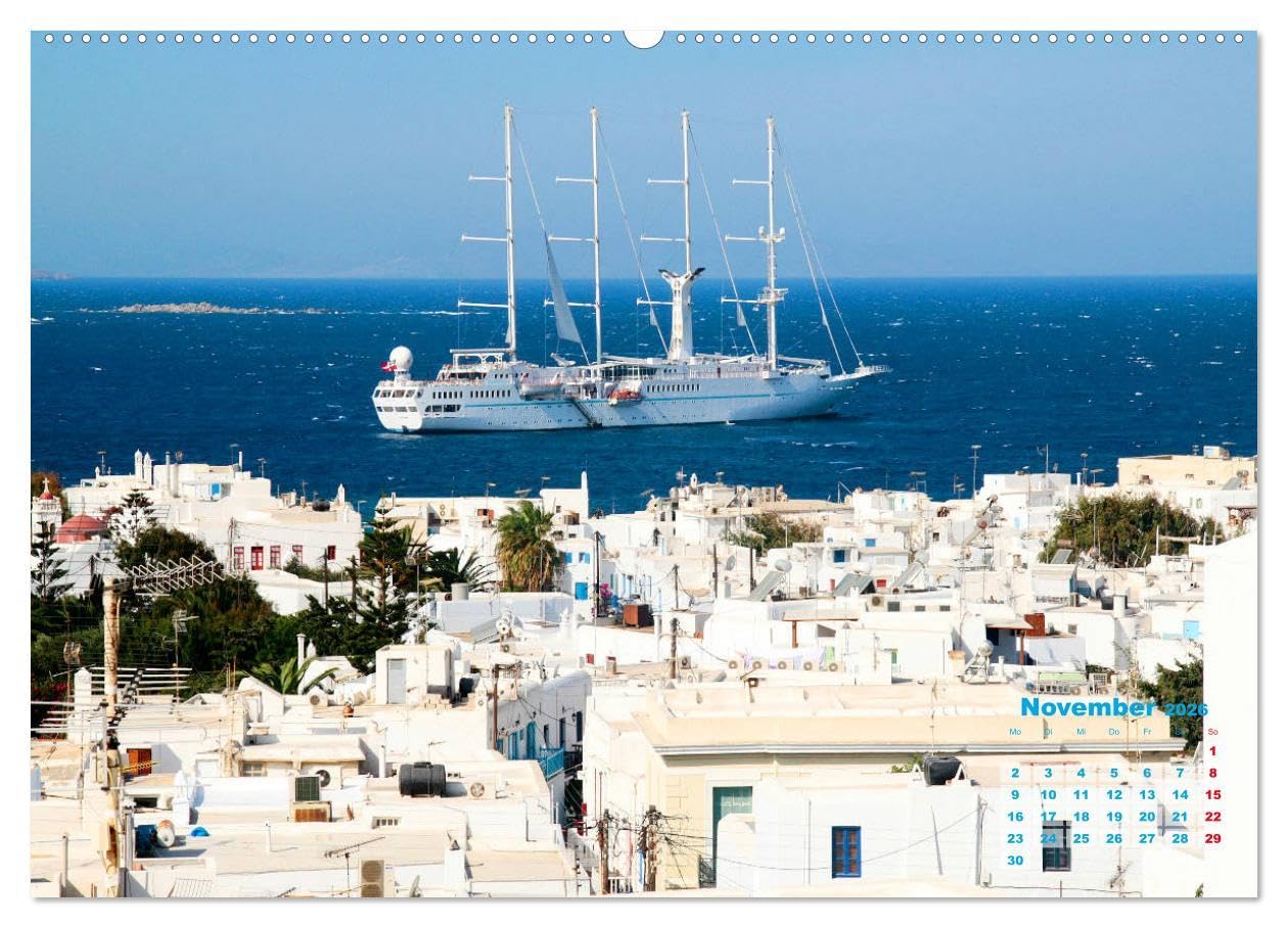 Liebenswertes Griechenland Amorgos und Mykonos (hochwertiger Premium Wandkalender 2026 DIN A2 quer), Kunstdruck in Hochglanz: Sehnsucht nach Griechenland (CALVENDO Orte)