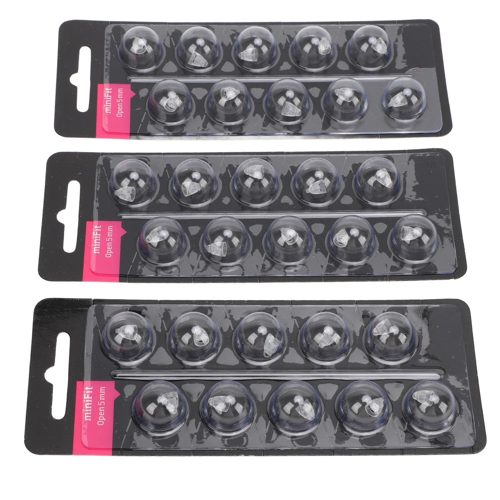 30 Uds. Cúpulas de Repuesto para Ayudas de Sonido para MiniFit, Doble Ventilación, Cúpulas Abiertas de Silicona Antiestática de una Sola Capa, PES A02 (5mm)