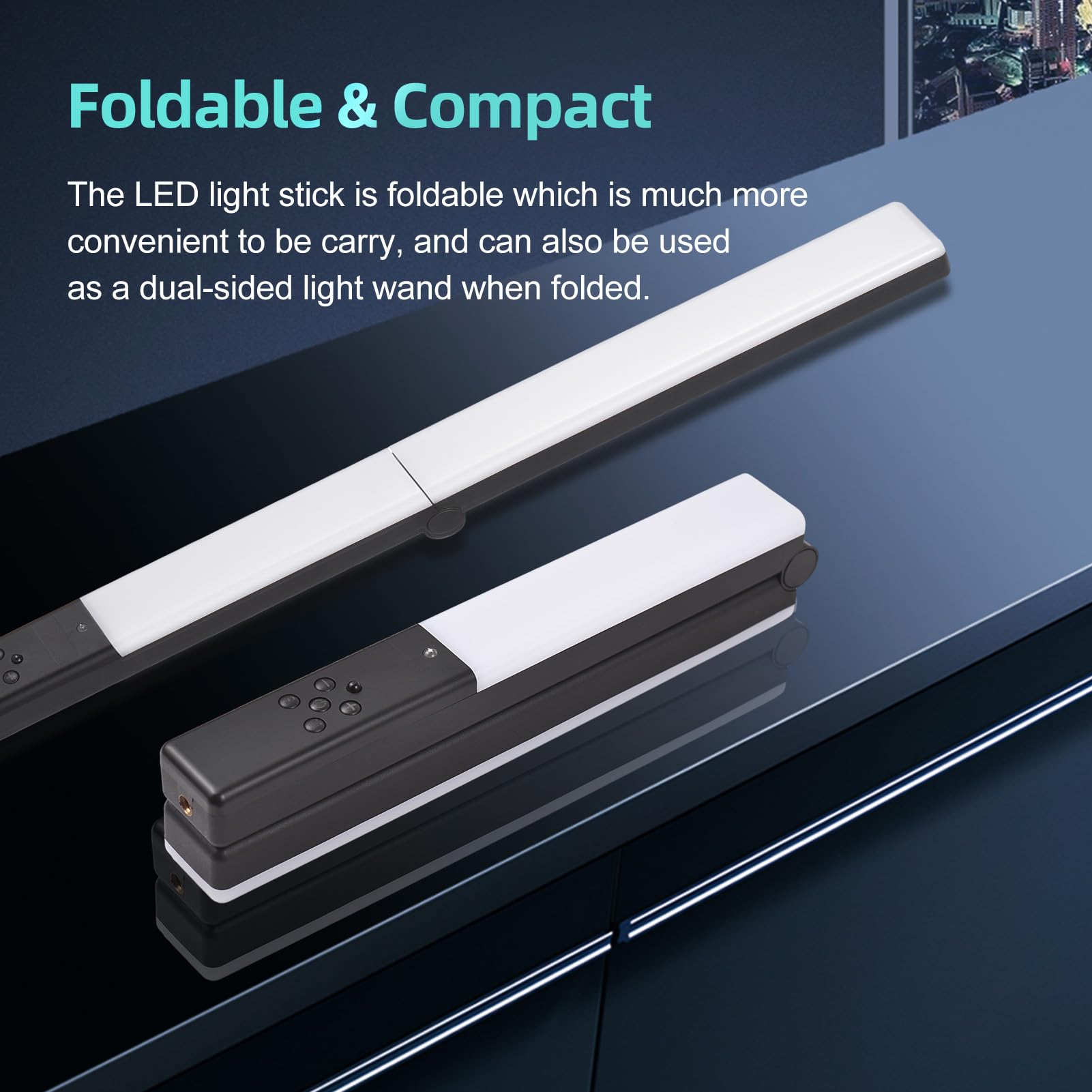 LED-Leuchtstab mit Einstellbarer Farbtemperatur, 20 W, Zweifarbig, Faltbar, USB-betriebener Stableuchte für Online-Unterricht, Webinar-Workshop