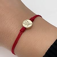 Vista 4 de St Michael Archangel Coin Medal on Adjustable Red Cord Wrist Adjustable Bracelet