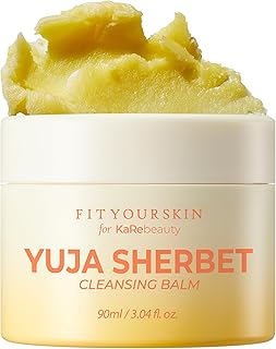 Yuja Sherbet - Bálsamo limpiador de maquillaje coreano con extracto de cítrico, limpiador de aceite de vitamina C, limpiador hidratante para control de sebo, cuidado suave de los poros