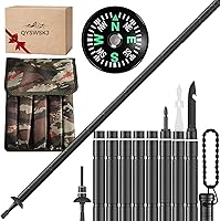 Qyswskj Tactical Hiking Stick: 8-Section Telescopic Trekking Poles with Survival Tools, Lightweight Aluminum for Camping & Outdoor Adventures