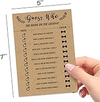 Vista 3 de Sirjiera Juego de despedida de soltera, tarjetas de Adivina quién es la novia o el novio para boda, 30 ideas de juegos de fiesta de despedida