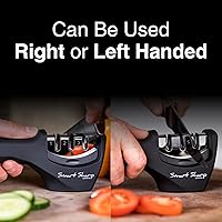 Vista 6 de Lantana Knife Sharpener 'Smart Sharp' - Professional 3 Stage Manual Sharpener for Sharpening Kitchen Knives - Ceramic Stone, Tungsten Carbide
