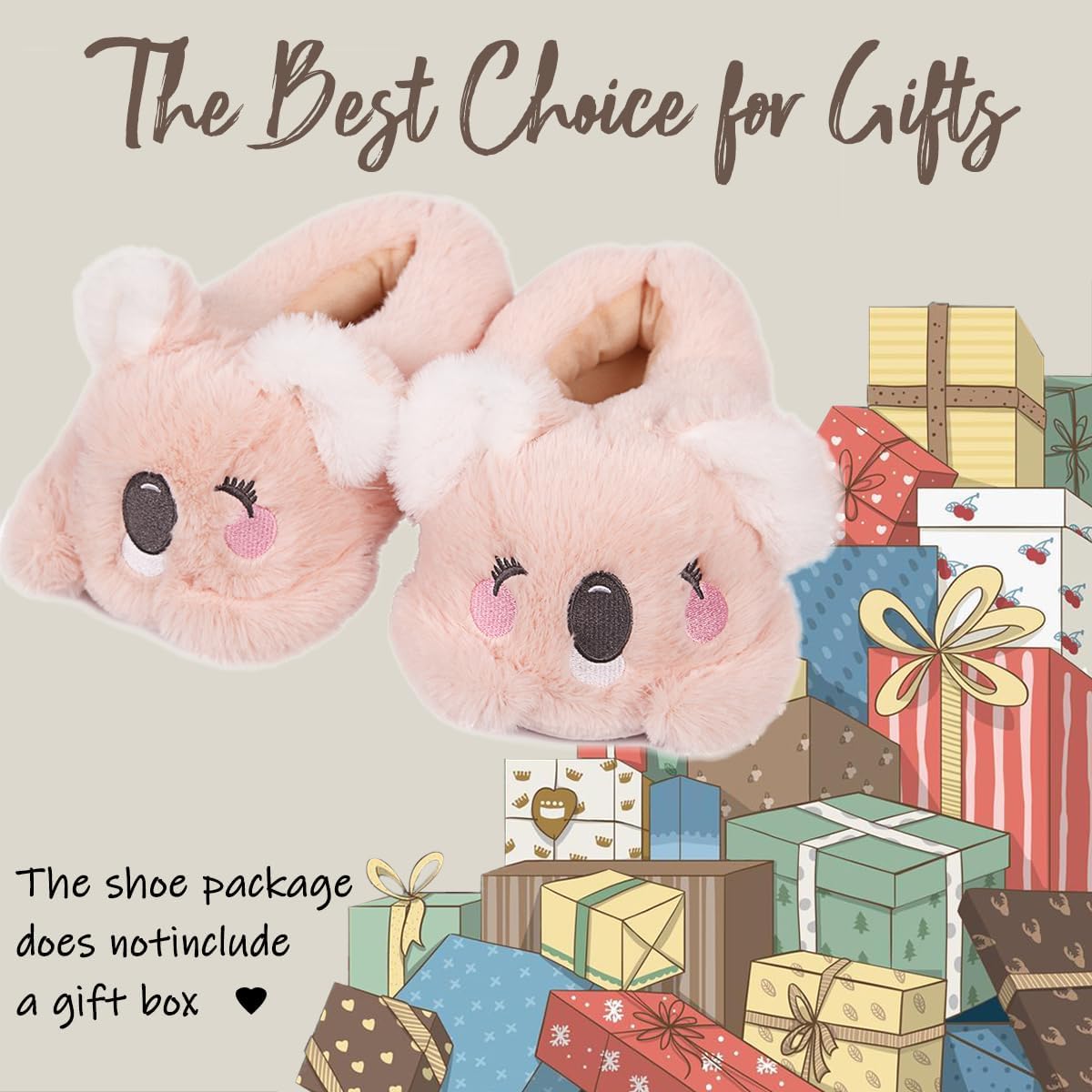 Caramella Bubble Women Cute Animal Koala Slippers Memory Foam Cotton House Shoes Anti-slip Rubber Sole Fuzzy Shoes for Adults Indoor Outdoor - Image 6