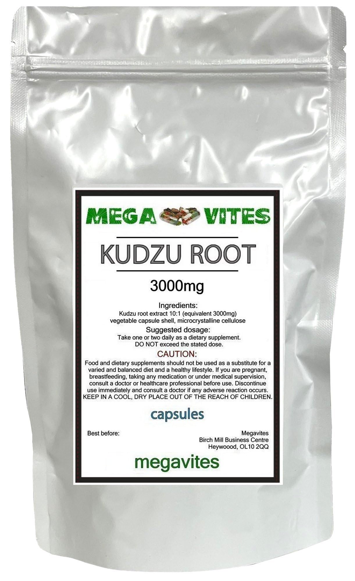 KUDZU Root Capsules 3000mg x 365 - MEGAVITES AMINOLAB