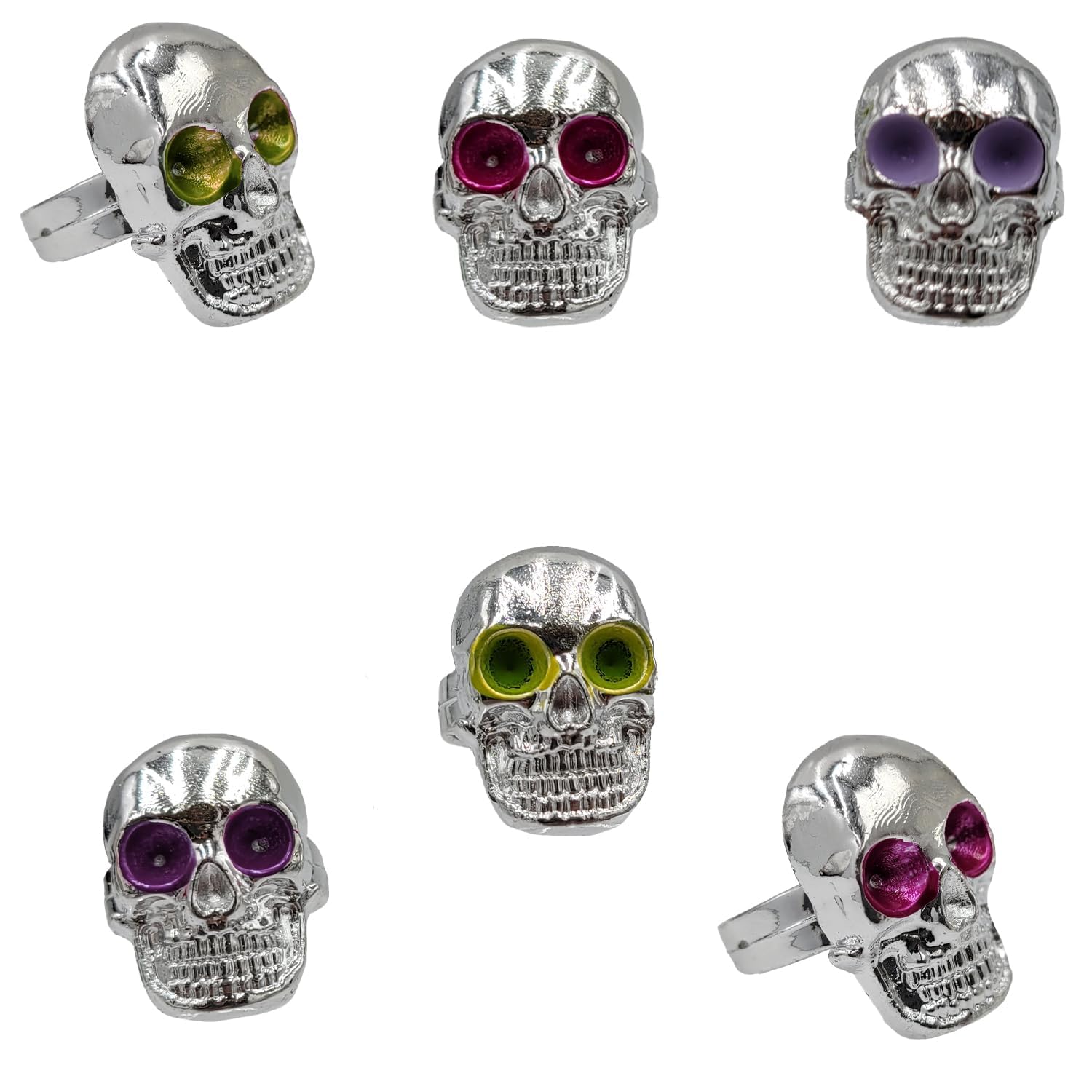 Chochkees Halloween Plastic Skull Ring Toy, Costume Accessory, Halloween Party Favor 0.75