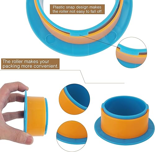 Miniatura 3 de OVOV 10 pares de dispensador de envoltura elástica, mango de envoltura retráctil, soporte de envoltura elástica para mudanza, protector de manos de