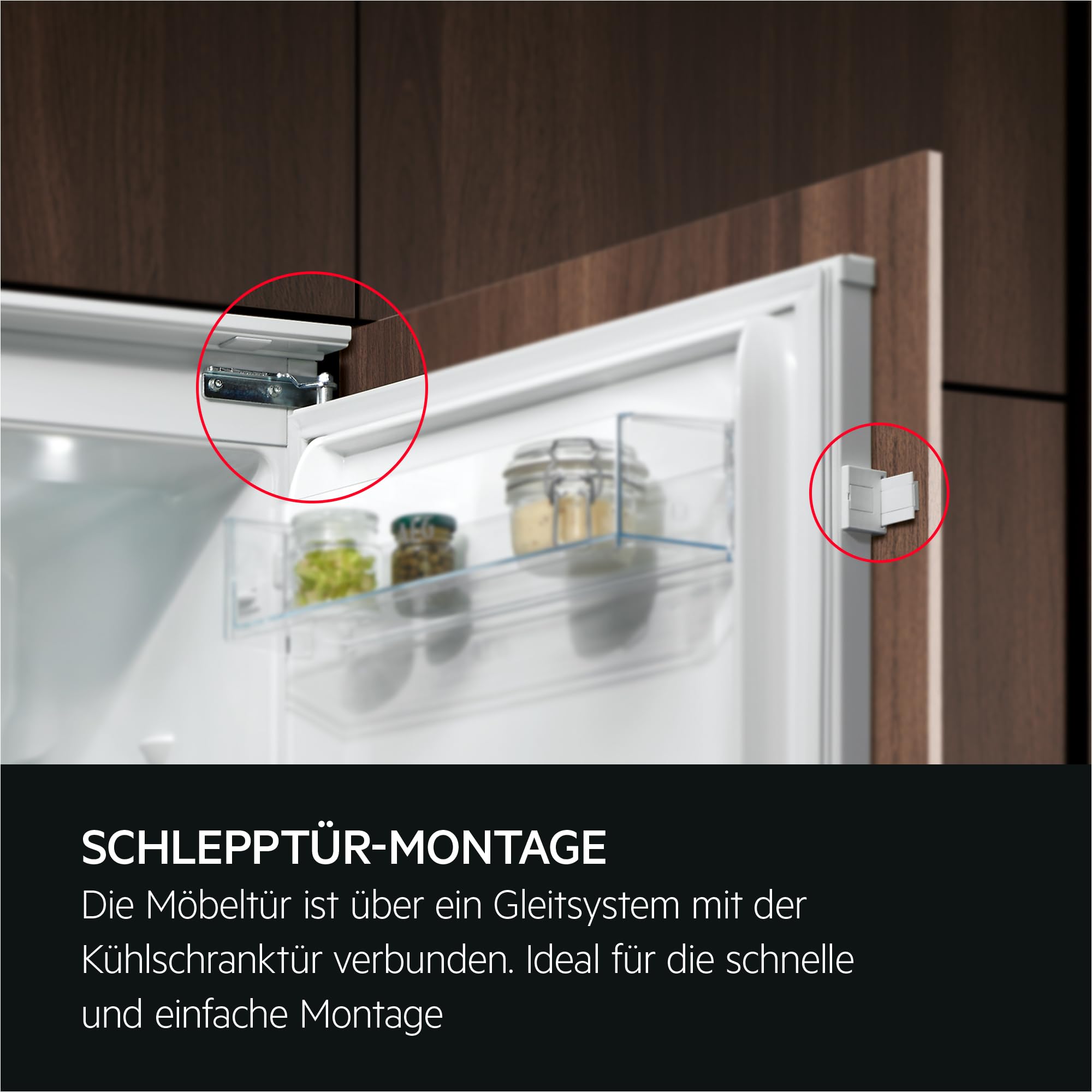 AEG Einbau-Kühl-Gefrier-Kombination 178cm, Serie 6000 TwinTech: NoFrost Abtauautomatik dank getrenntem Kühl- 195L & Gefrierraum 62L, LED-Display, Schnell-Gefrieren, Türalarm, Schlepptür, TSC6N183ES