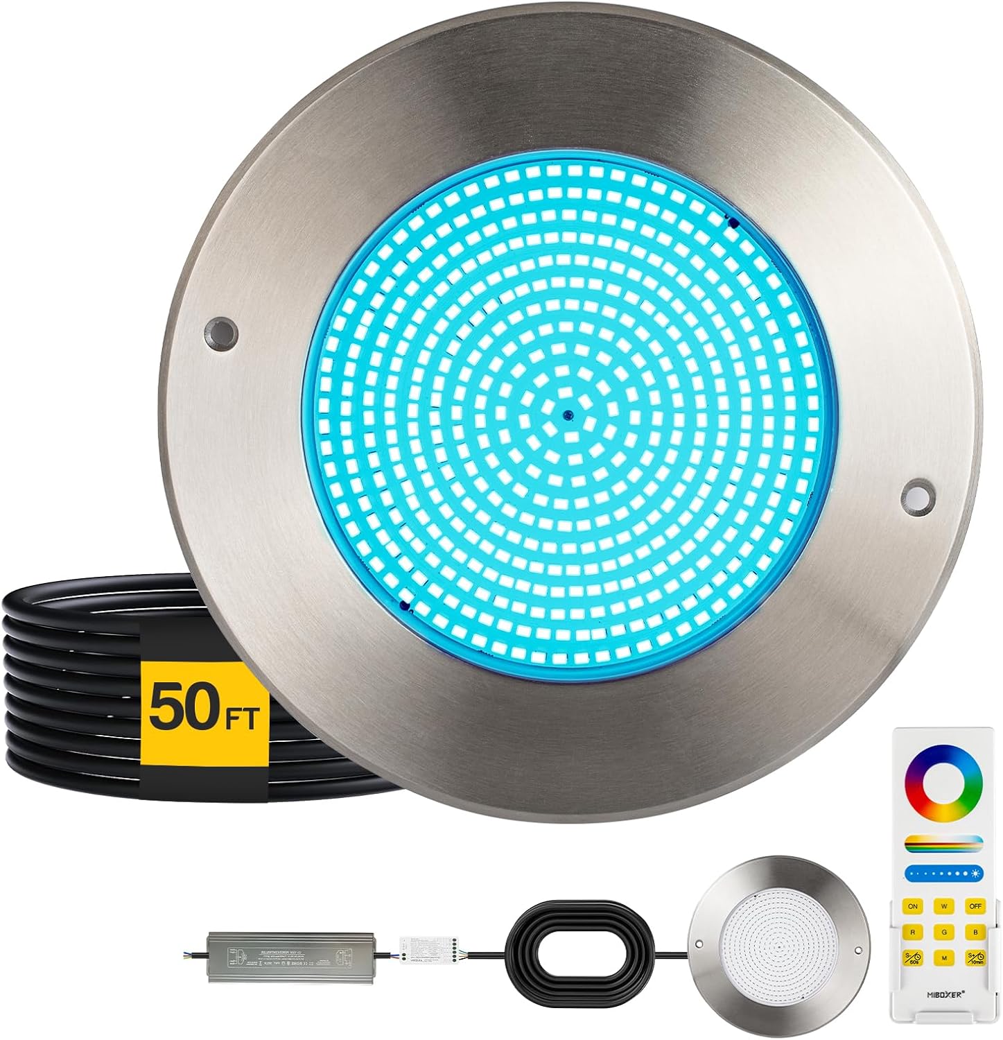 JILLMO Pool Lights, 42W DC12V 10" LED Pool Light Bulb for