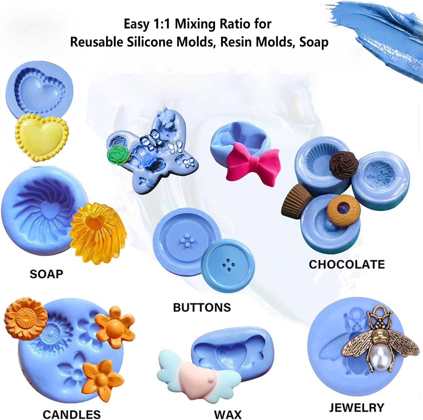 Silicone Putty, 120g Base + 120g Catalyst Rubber Mold Making Kit VPS Putty Fast Set for Reusable Silicone Molds, Resin Molds, Soap