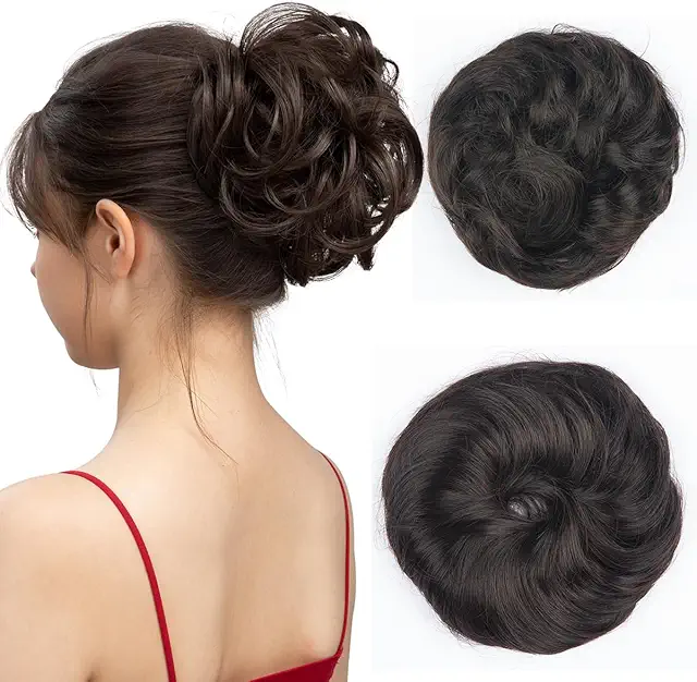 Postiche Chignon Bouclé Volumineux avec Élastique - Extension Cheveux Naturels