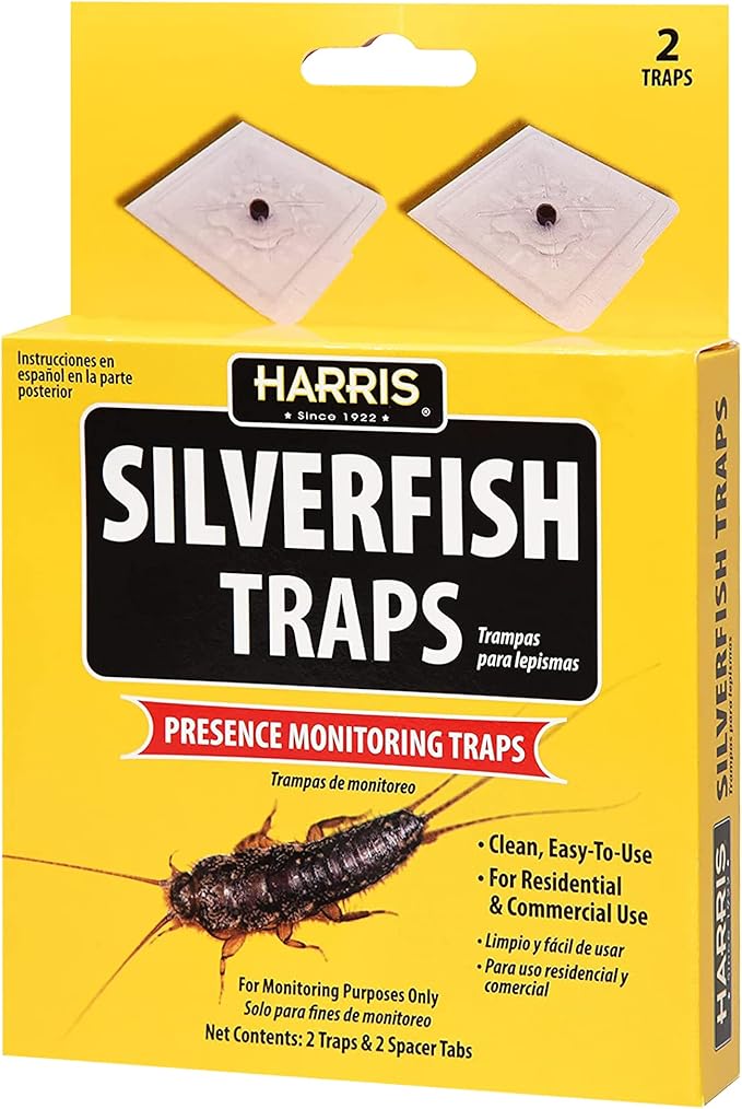 Harris Silverfish Killer Traps for Indoor, 2Pack Patio, Lawn & Garden