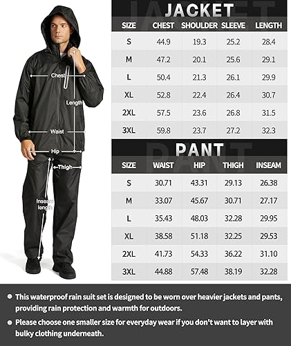 Miniatura 6 de SWISSWELL Rain Suits for Men Waterproof Golf Rain Gear Lightweight Raincoat Jacket and Rain Pants