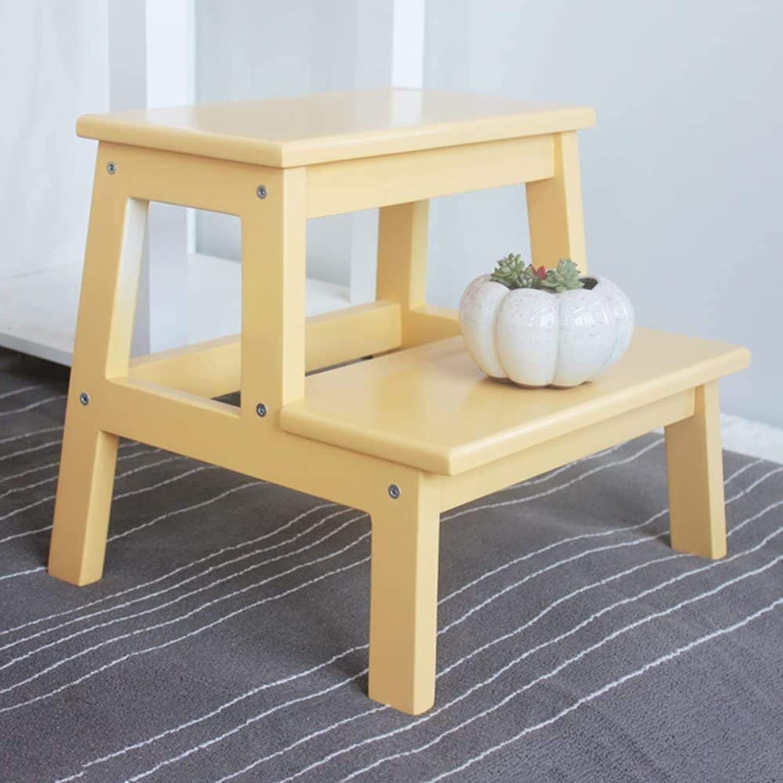 Taburete de escalera simple de 2 niveles para evitar caídas en casa