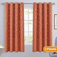 Vista 297 de BGment Room Darkening Curtains 95 Inches Long, Grommet Thermal Insulated Blackout Curtains with Wave Line and Dots Printed for Bedroom, 2 Panels