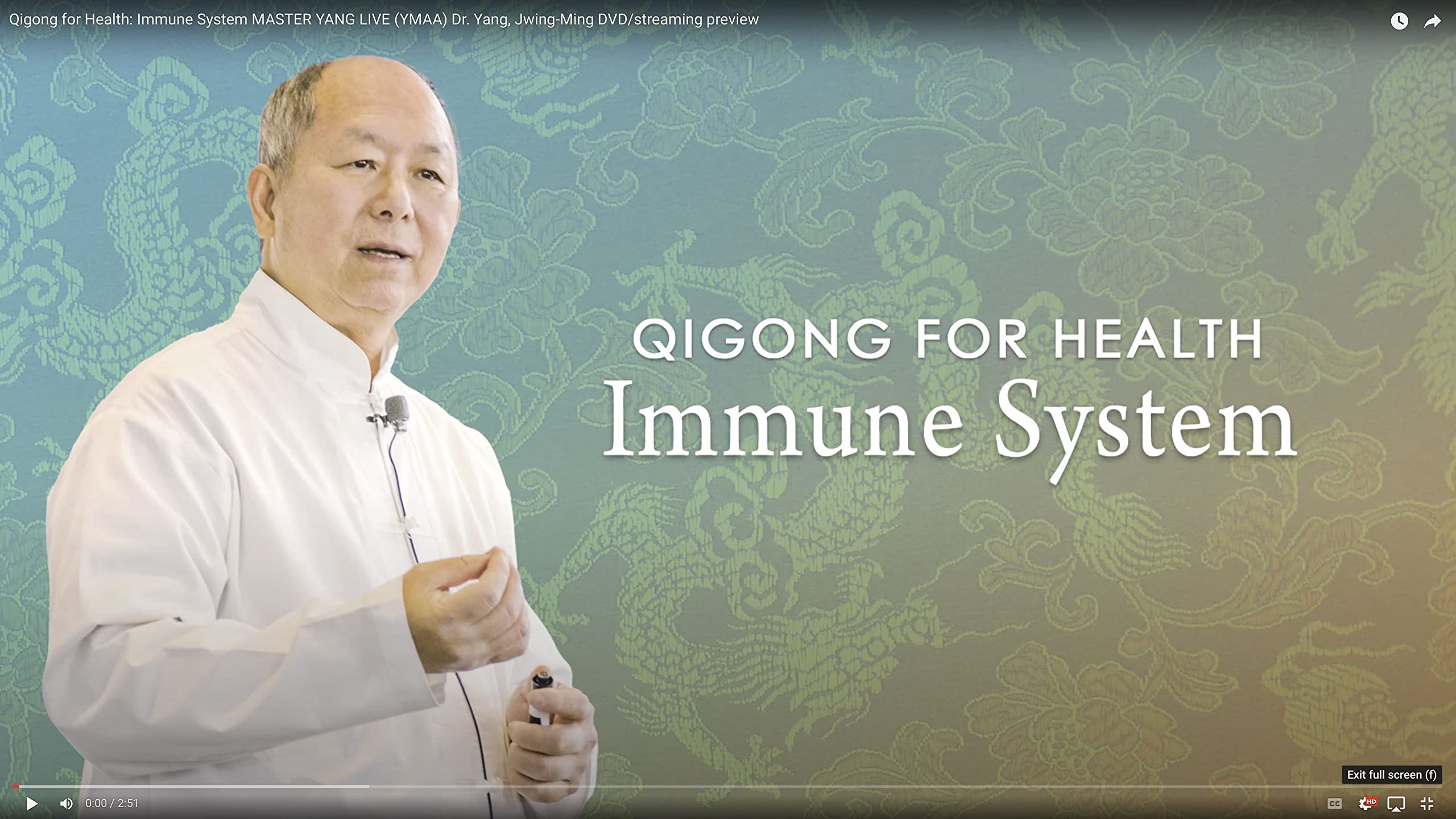 Qigong for Health: Immune System MASTER YANG LIVE DVD (YMAA Qigong) Dr. Yang, Jwing-Ming DVD Video plus free streaming online access
