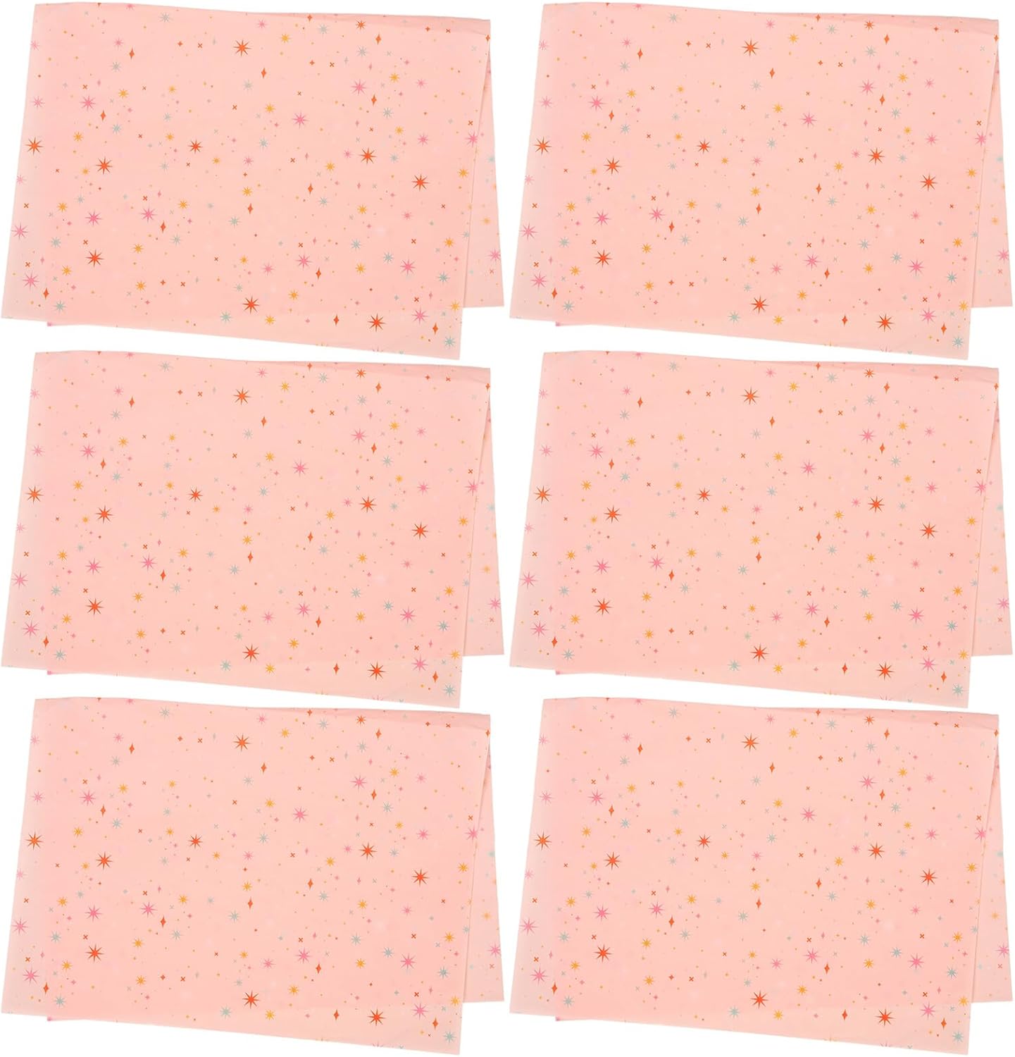Zerodeko Colored Star Tissue Paper 30 Sheets 50x35cm Wrapping Paper for Flower Bouquets and Present Packaging Crafting Supplies