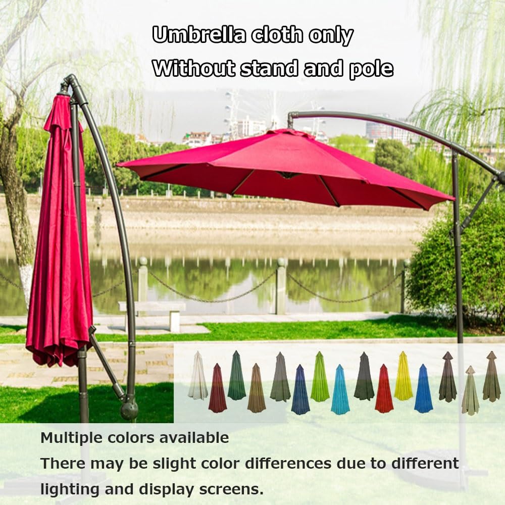 Toldo de Recambio de Sombrilla de 2.0/2.30/2.50/2.70/3.0m Tela para Sombrilla para Patio 6/8 Varillas Exterior Tela Toldo Repuesto (Color : Red Bar, Size : 3.0m/10FT-6Ribs)