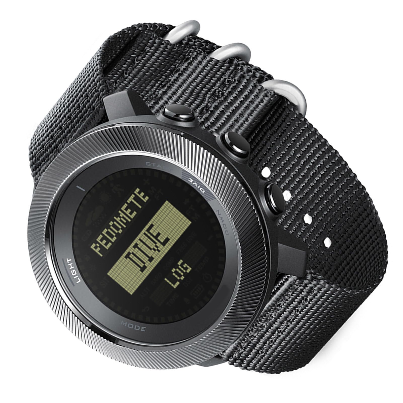 Montre de Plongée, Montre de Sport Numérique étanche à 100 M avec Rétroéclairage LED Baromètre Thermomètre Boussole Altimètre pour Hommes Femmes Randonnée Natation en Montagne