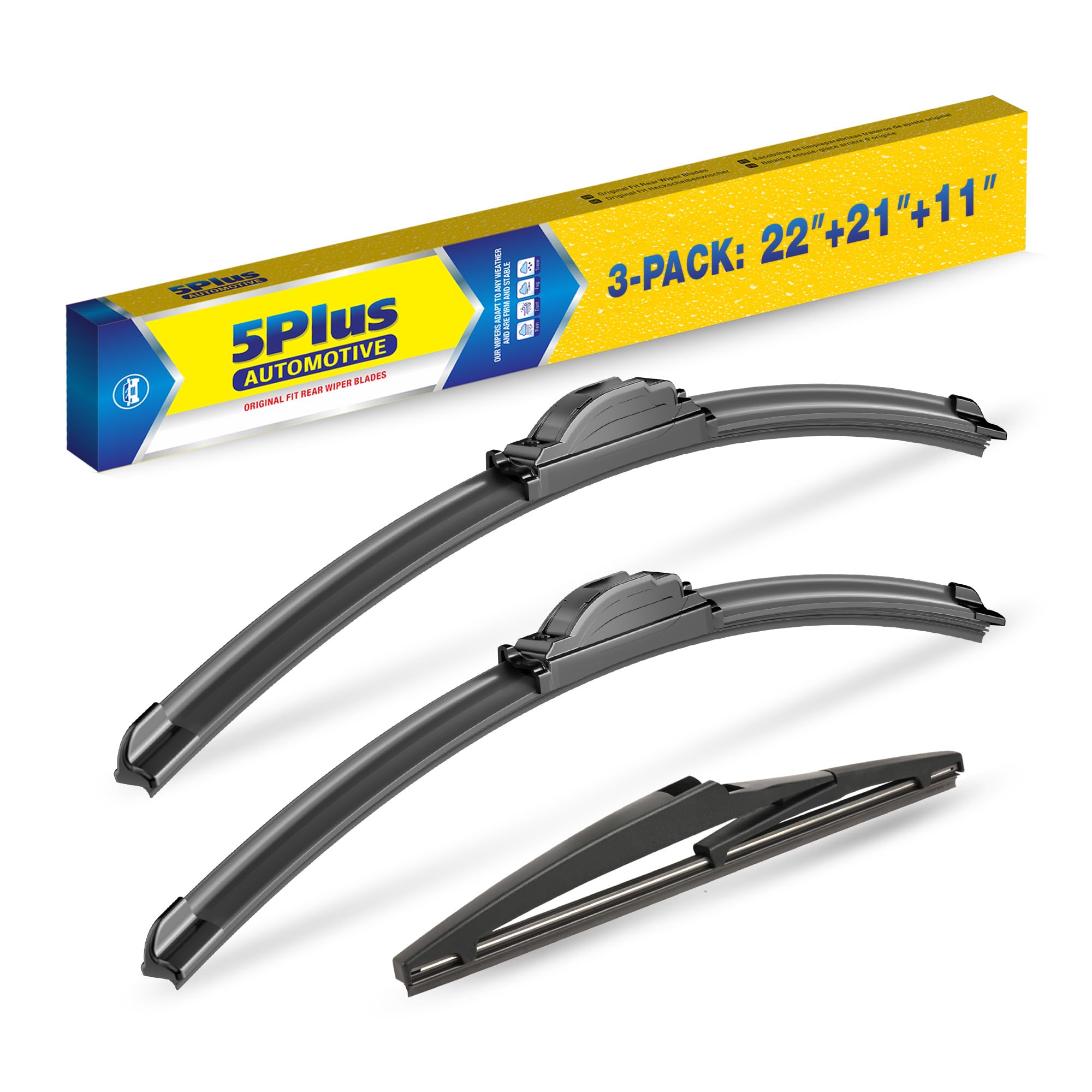 5 PLUS Custom-Fit Wipers fits 2014-2020 Jeep Grand Cherokee Wiper Blades