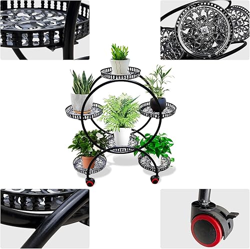 Miniatura 5 de Smttdrot - Soporte de 6 macetas para plantas, diámetro de tubo, soporte alto de metal para macetas, soporte decorativo y de esquina para interiores