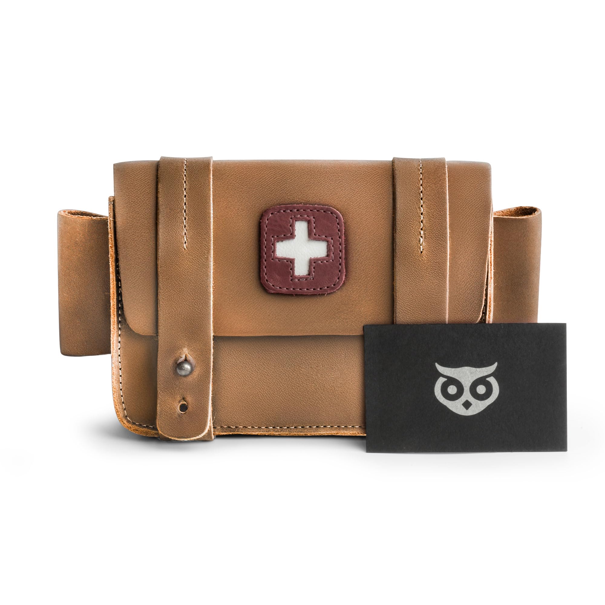 Hide & Drink, Empty First Aid Bag, Mini Medical Storage Pouch, Rectangular Bag for Survival Kit, Full Grain Leather, Handmade