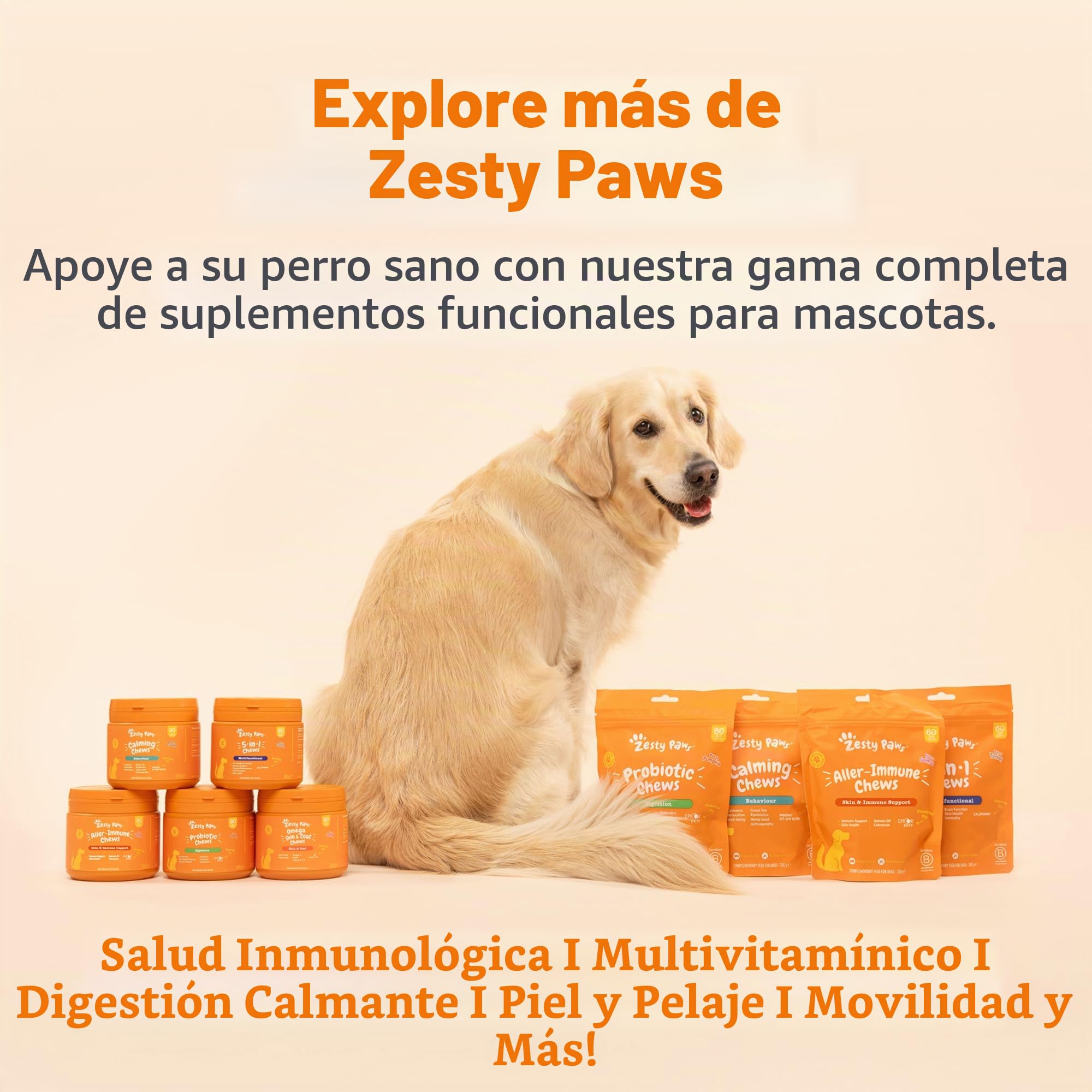 Zesty Paws Cuidado de la Piel y Pelaje de salmón con Aceite de Pescado para Perros | Apoya el Pelaje Saludable | Masticables con vitaminas y Suplementos para Perros - 90 Piezas