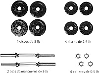 Vista 3 de Yaxa Basics - Juego de mancuernas ajustables con estuche, 17,2 lbs, color negro