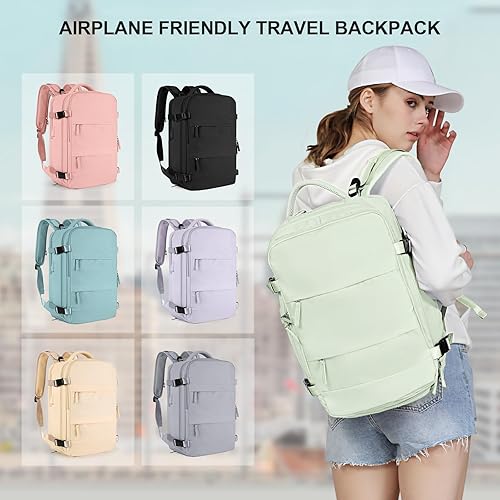 Miniatura 7 de coowoz Mochila de viaje grande para mujeres y hombres,Mochila de transporte,Mochila de senderismo impermeable para deportes al aire libre, Verde