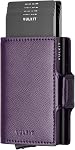VULKIT Titulaire de la carte de crédit RFID Blocking cuir Automatique Pop Up Wallet Magnetic Wallet Double Case pour hommes et femmes Croix Noir