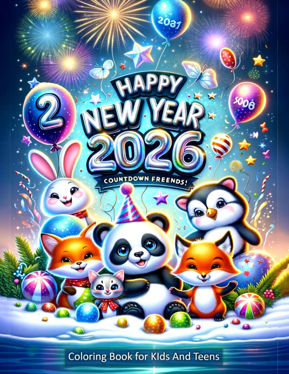 Happy New Year 2026 Countdown Friends!: A Joyful Coloring Book for upcoming year Celebrate 2026