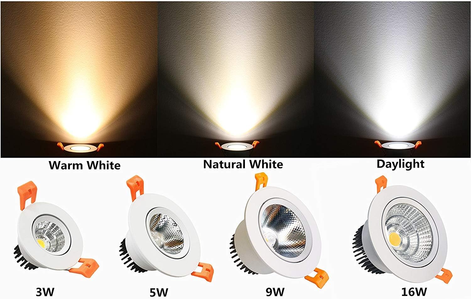 LightingWill 2inch LED Dimmable Downlight, 3W COB Recessed Ceiling Light, Daylight White 5500K-6000K, CRI80, 25W 220LM Halogen Bulbs Equivalent, White (1 Pack) image 3