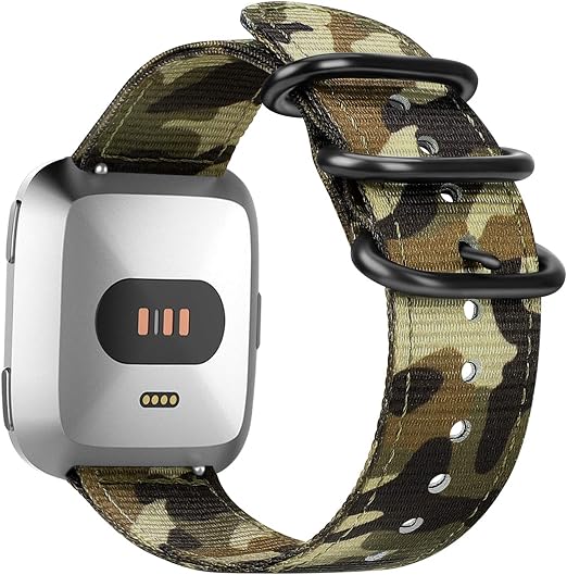 Fintie Correa Compatible con Fitbit Versa 2 / Fitbit Versa/Fitbit Versa  Lite - Pulsera de Repuesto de Nylon Suave con Cierre Ajustable, Camuflaje  Verde : Amazon.com.mx: Electrónicos