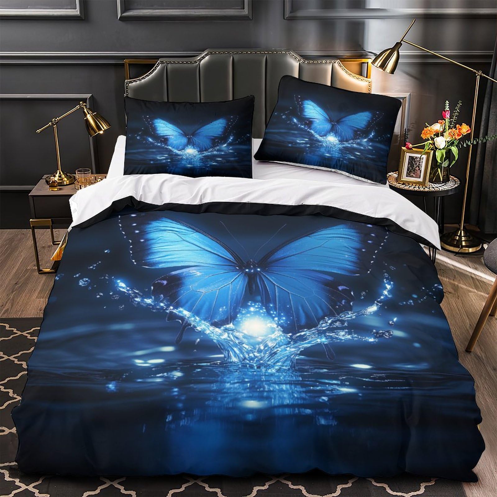 Parure de lit papillon 3D pour ados et adultes, confort léger