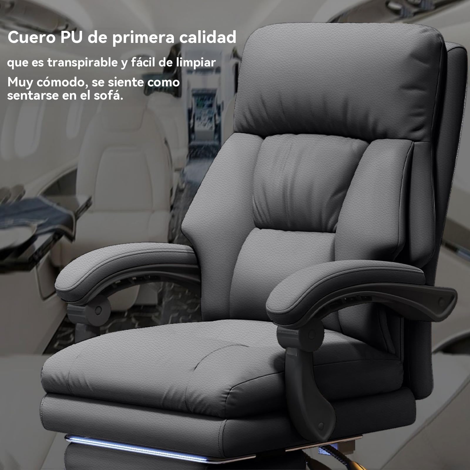 Silla de Oficina con Reposapiernas Sillas Ejecutivas con Ruedas Sillas Gaming con Respaldo Alto Silla de Trabajo Ergonómica Reclinable Y Ajustable para Oficina en Casa