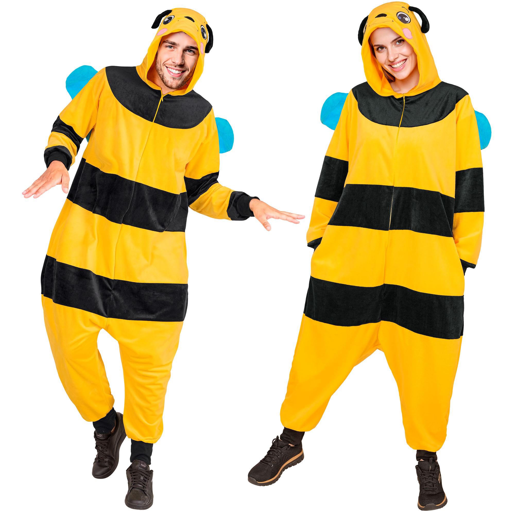 W WIDMANN MILANO Party Fashion - Moda para fiestas: mono de animal para adultos, mono de felpa suave con capucha, disfraz de animal para carnaval