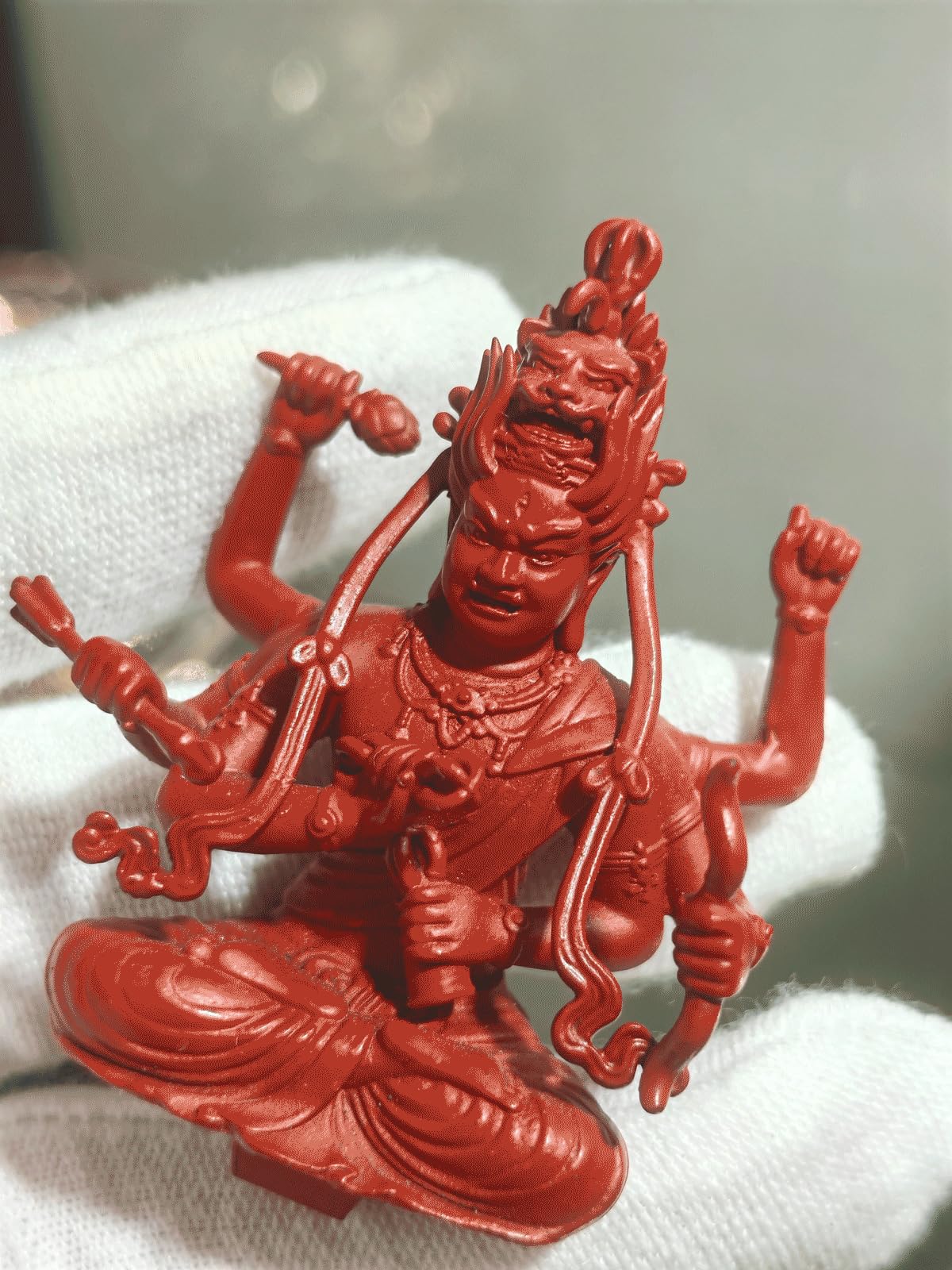 古銅小さな愛染明王豆仏仏像