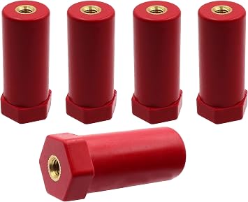 LBY 5pcs JYZ Insulation Column, SB-20 50mm Polyester Standoff Insulators, High-Strength Busbar Insulator Supporter, ResinRed