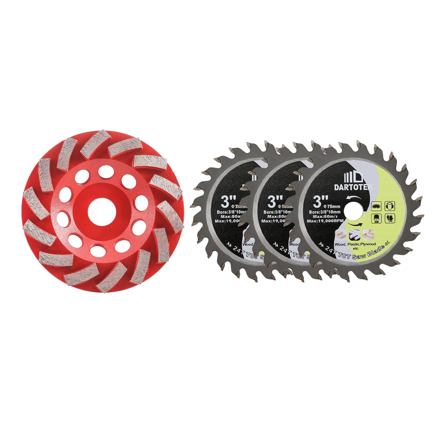 SHDIATOOL 5 Inch Concrete Turbo Row Diamond Grinding Cup Wheel Hard Masonry Marble Weld Turbo Cup Disc Fits 7/8 Inch Arbor