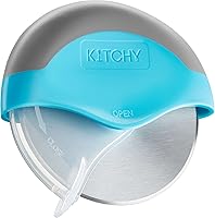Kitchy Pizza Cutter Wheel with Protective Blade Cover - Ergonomic Slicer for Effortless Perfect Slices (Blue)
