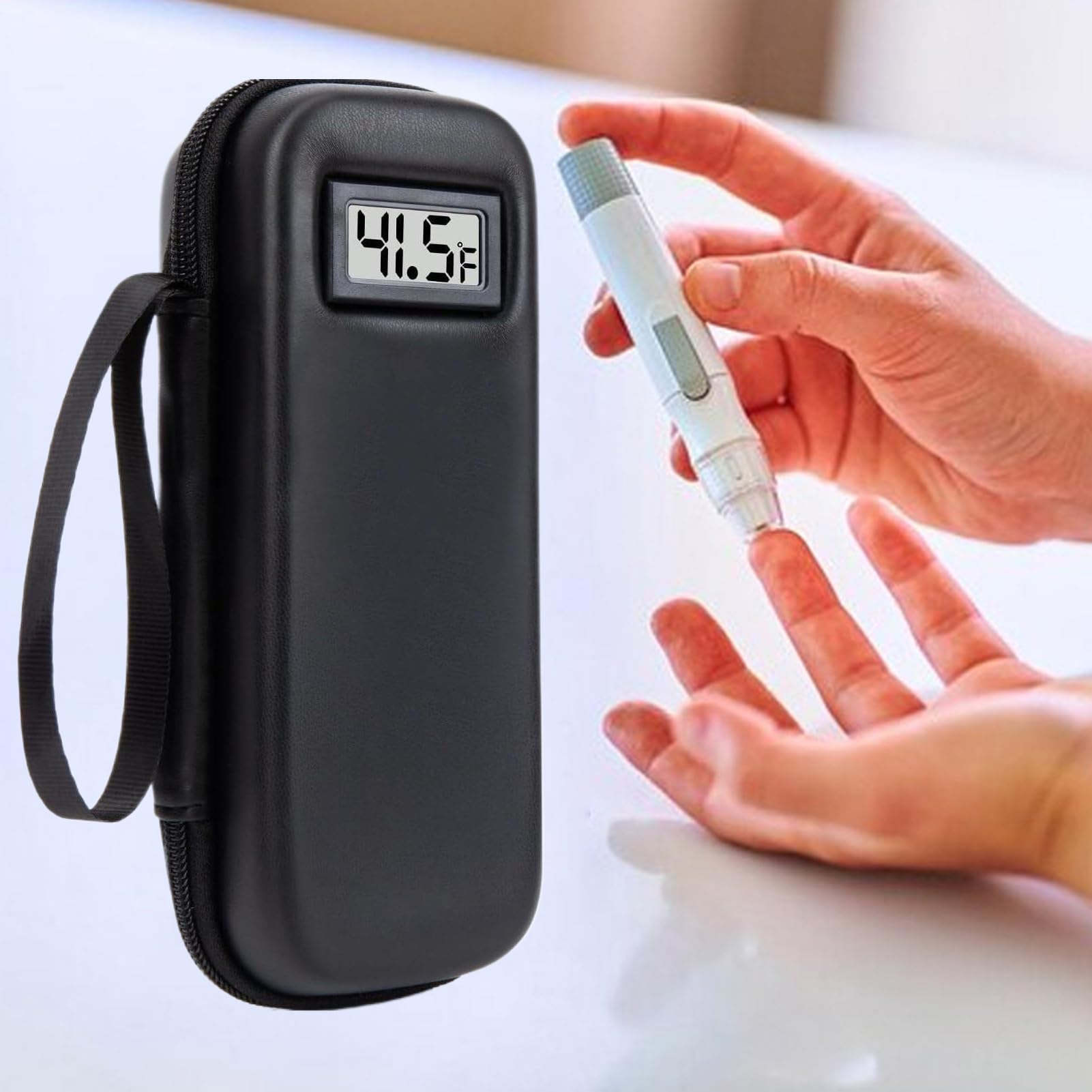 Porta Farmaci Termico Da Viaggio Scatola Termica Farmaci Refrigerata | Contenitore Farmaci Con Display Temperatura Per Viaggi Casa Ospedale Aereo Auto Esterno