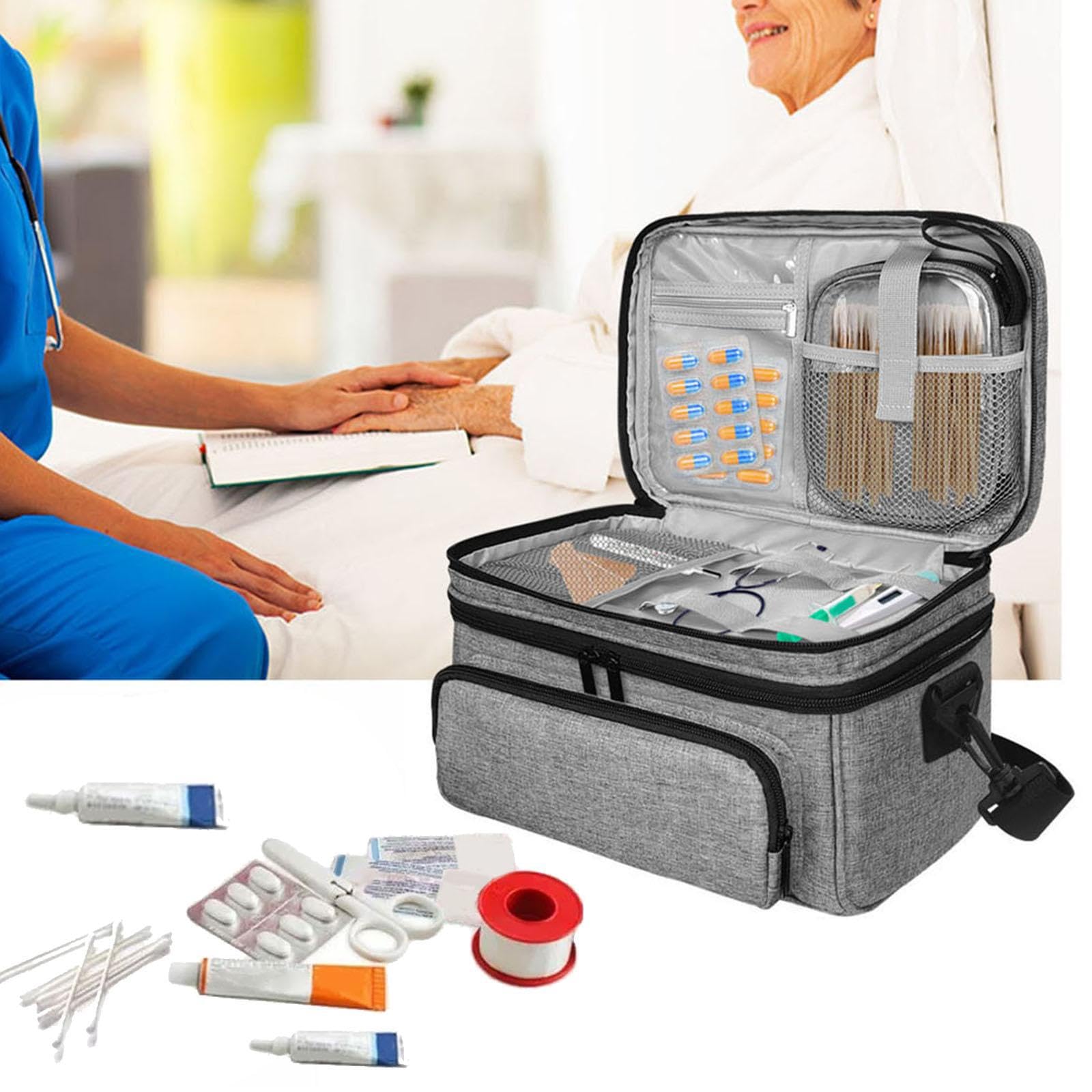 Borsa di soccorso dotata di ampio spazio di archiviazione con tasca in PVC trasparente per kit di emergenza da viaggio, borsa organizer per kit di